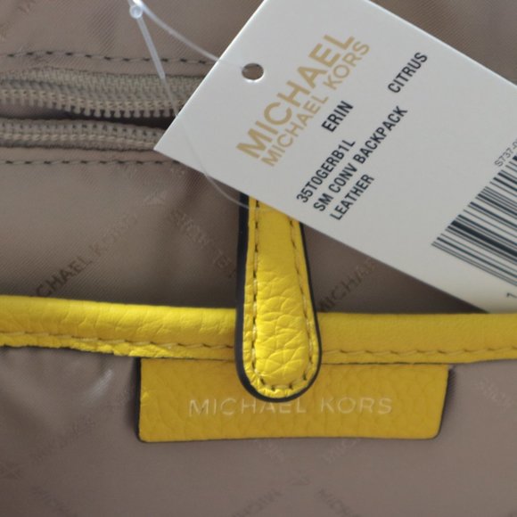 Michael Kors Erin Stud SMALL  Mini Backpack Citrus main image 5